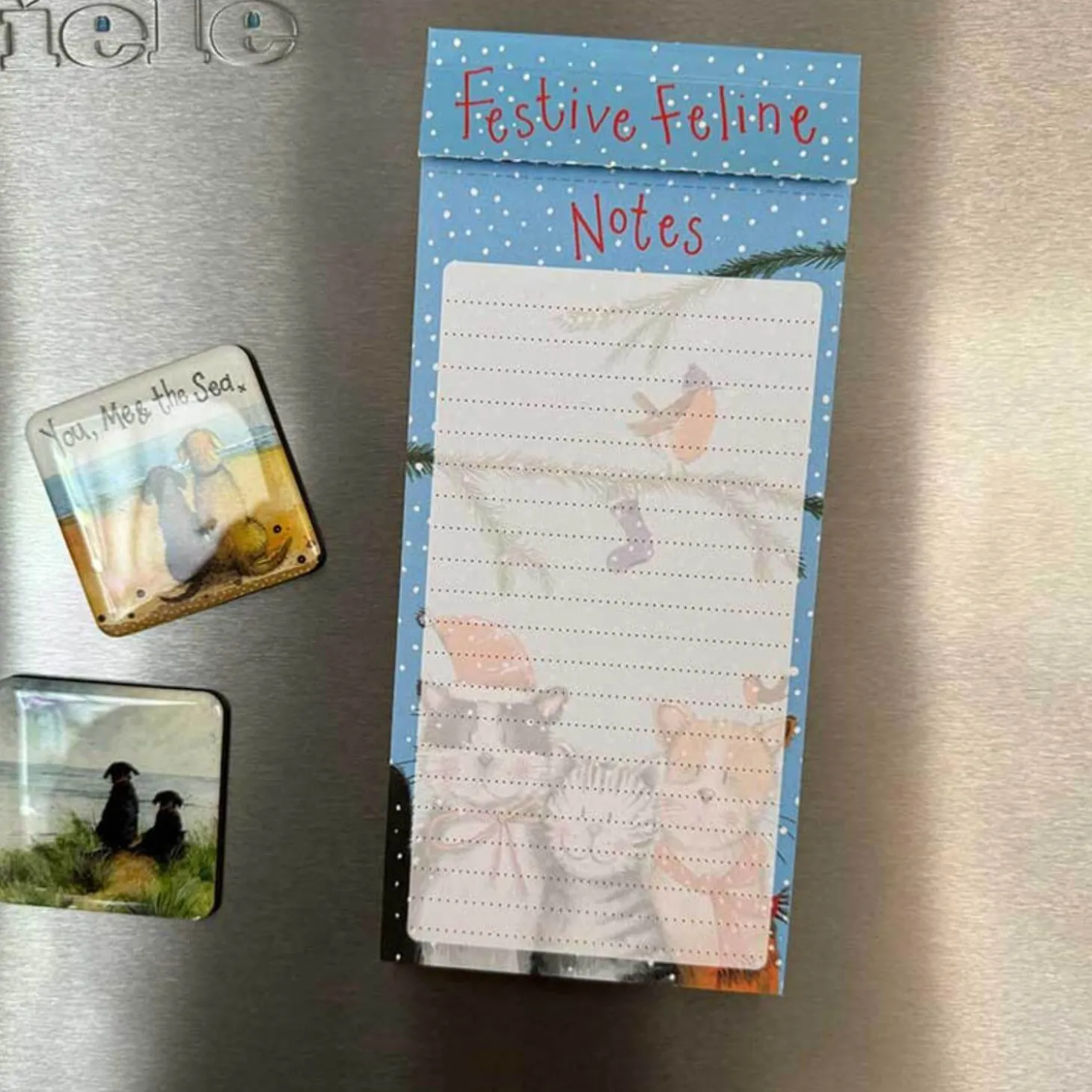 Alex Clark Christmas Magnetic To Do List - Festive Cats