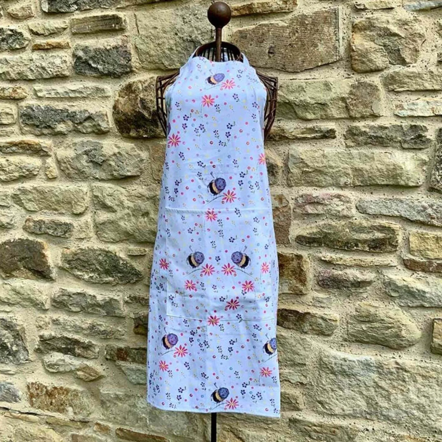 Alex Clark Cotton Apron - Bees & Flowers