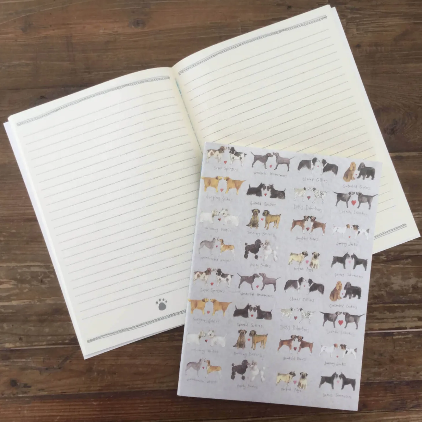 Alex Clark Large Soft Notebook - Delightful Dogs