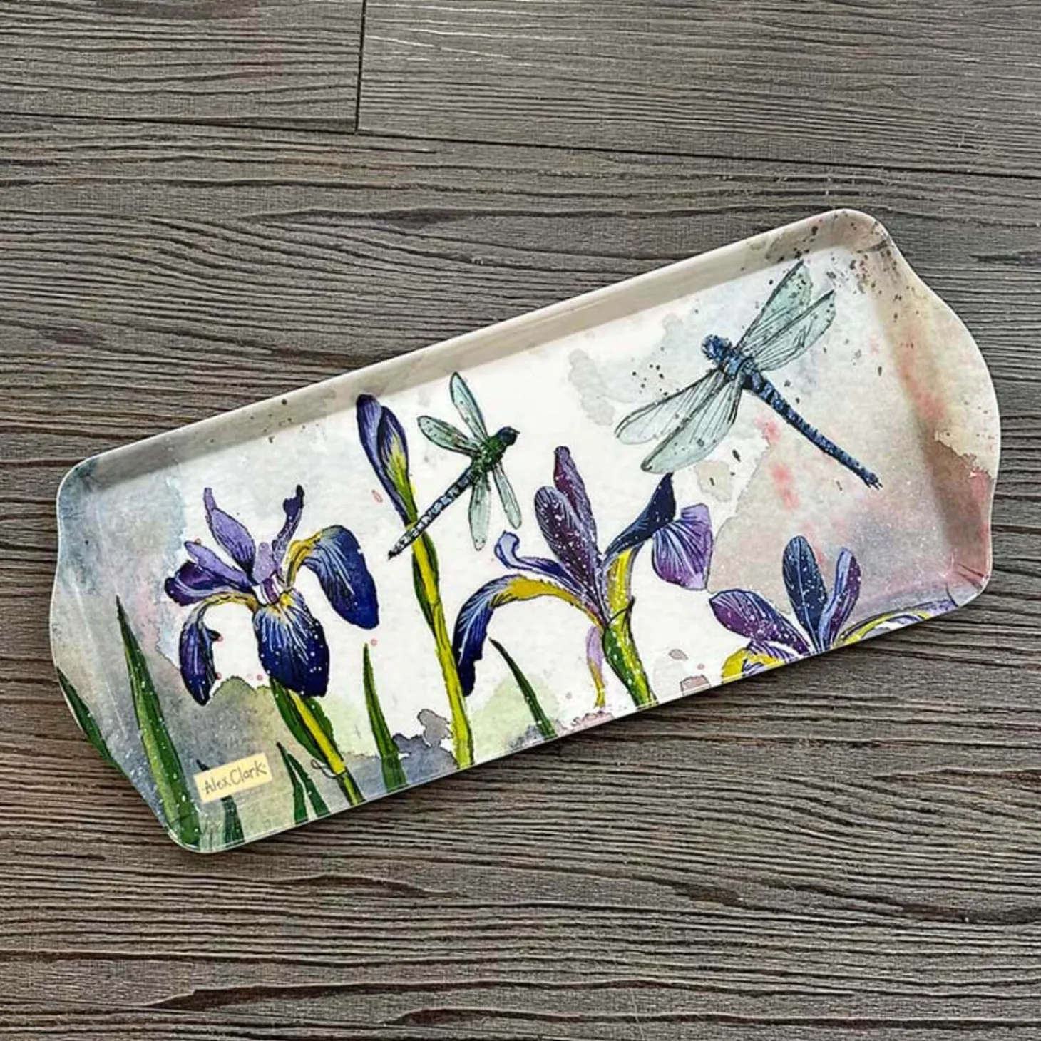 Alex Clark Melamine Medium Tray - Dragonflies & Iris