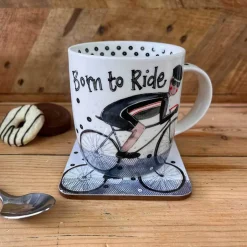 Alex Clark 400ml Mug - Born To Ride - Cycling