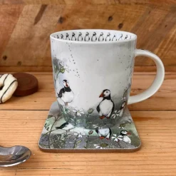 Alex Clark 400ml Mug - Puffins & Sea Campion