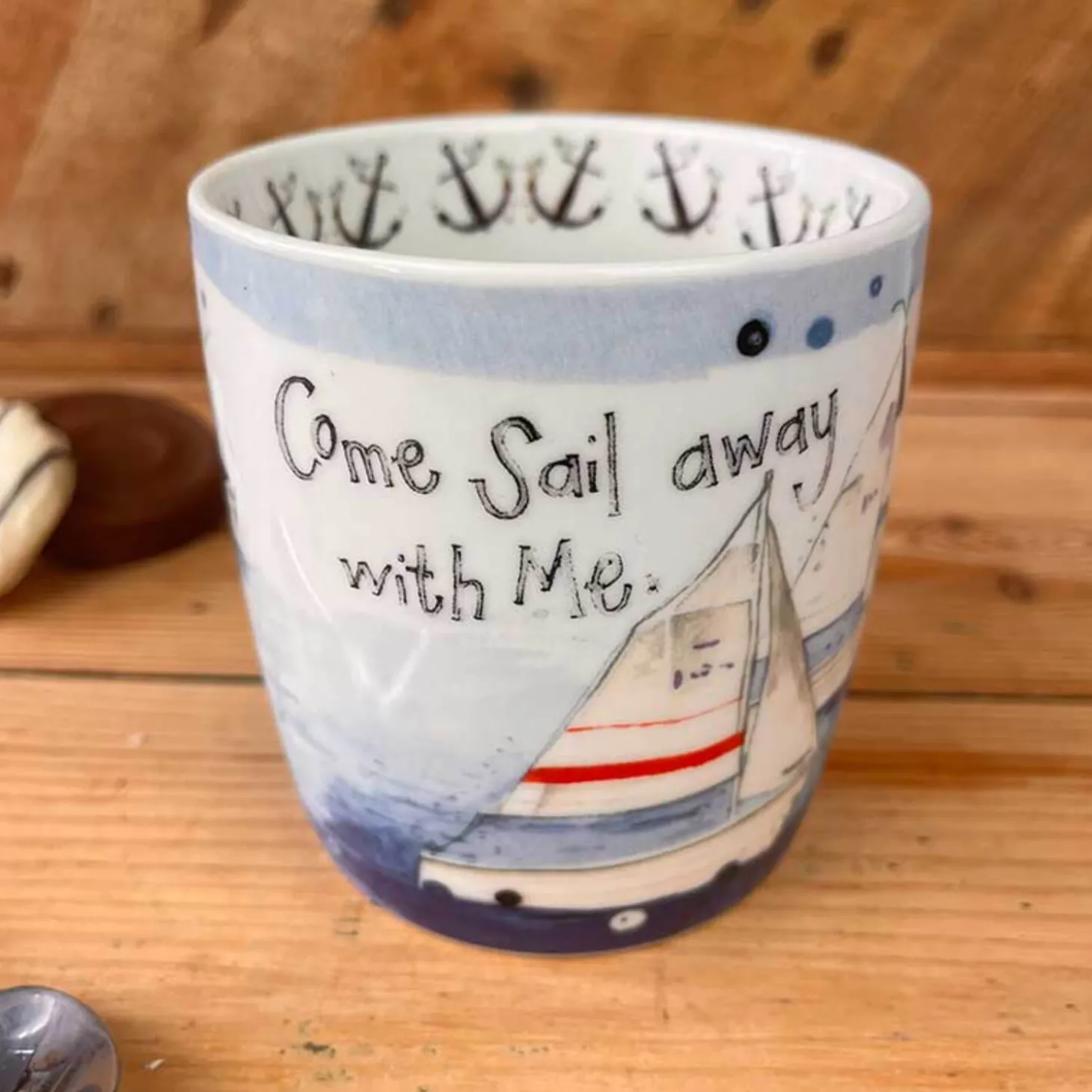 Alex Clark 400ml Mug - Sailing Boats