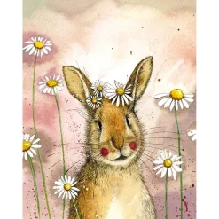 Alex Clark Small Chunky Notebook - Rabbit & Daisies