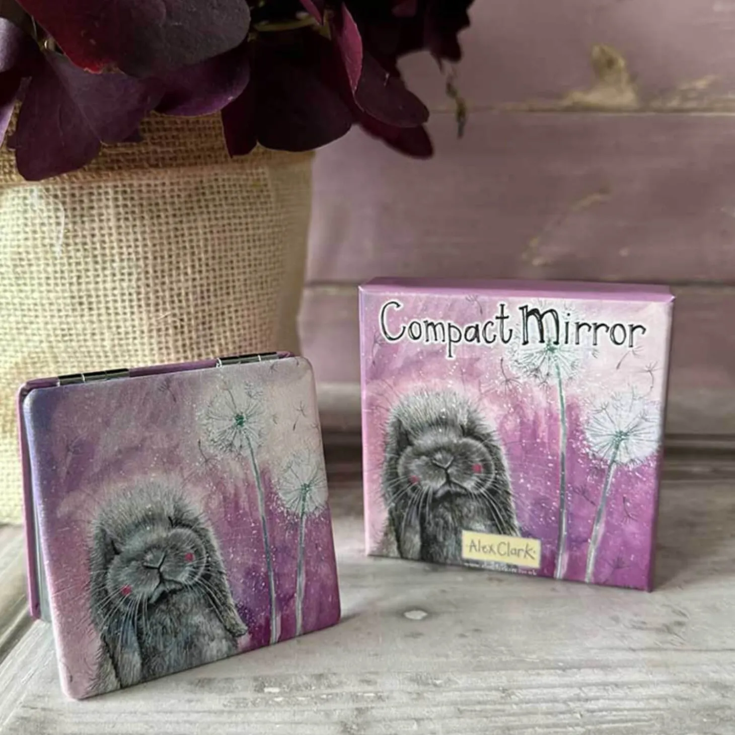 Alex Clark Vegan Leather Compact Mirror - Misty