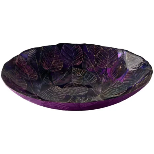 Anton Studio Designs Glass Autumnal Amethyst Bowl - 40cm