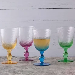 Anton Studios Design Swirl 4 Piece Wine Glass Set
