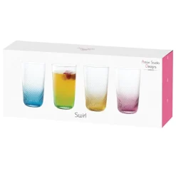 Anton Studios Design Swirl Hi Ball Glasses - Set of 4