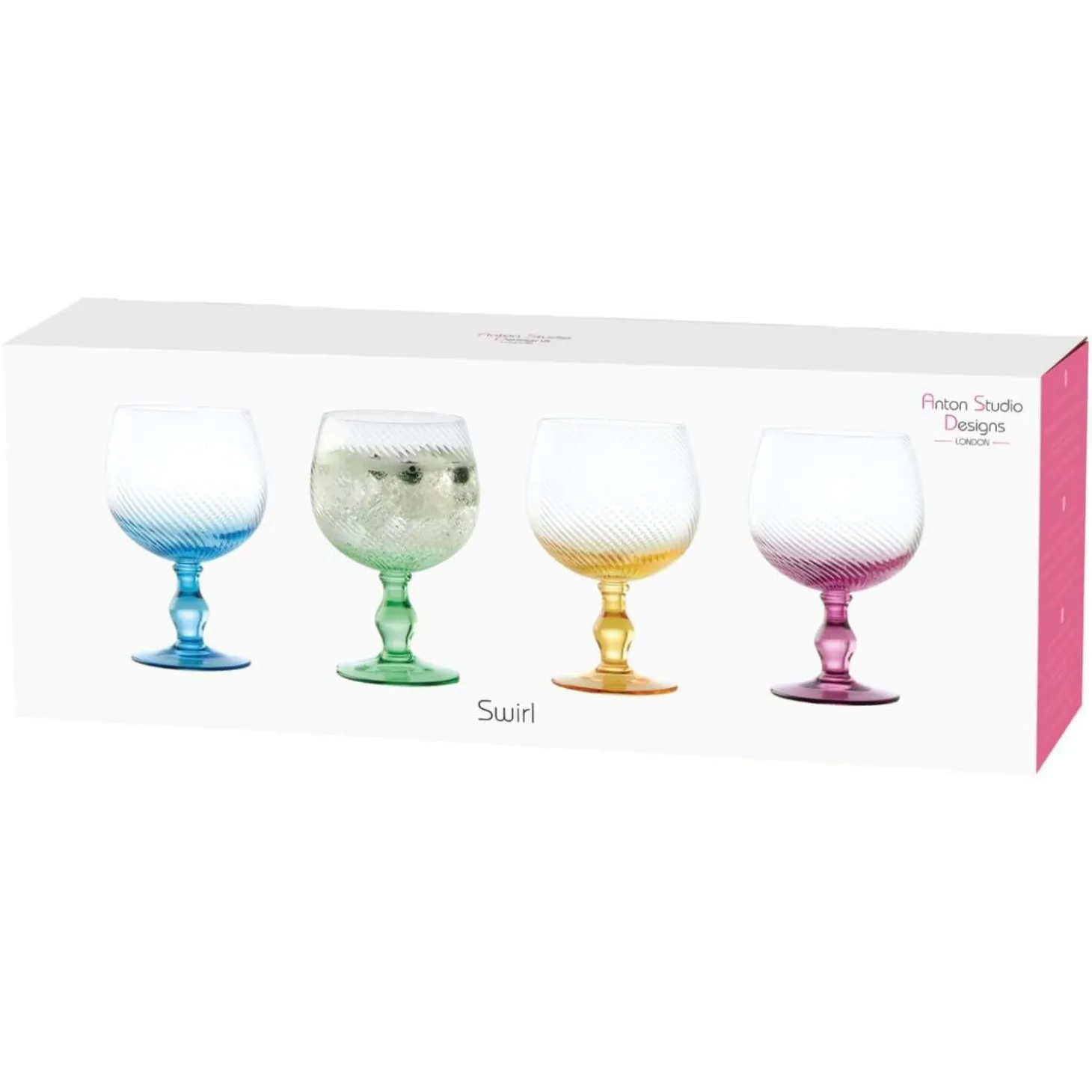 Anton Studios Design Swirl 4 Piece Gin Glass Set