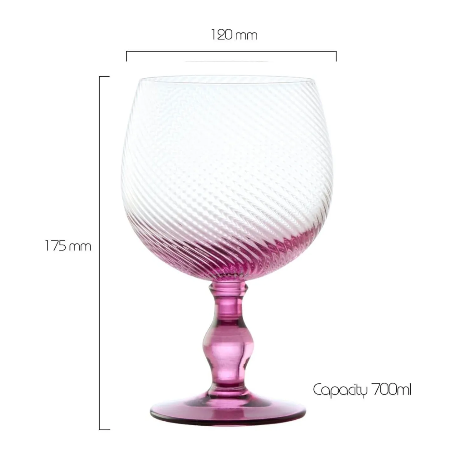 Anton Studios Design Swirl 4 Piece Gin Glass Set