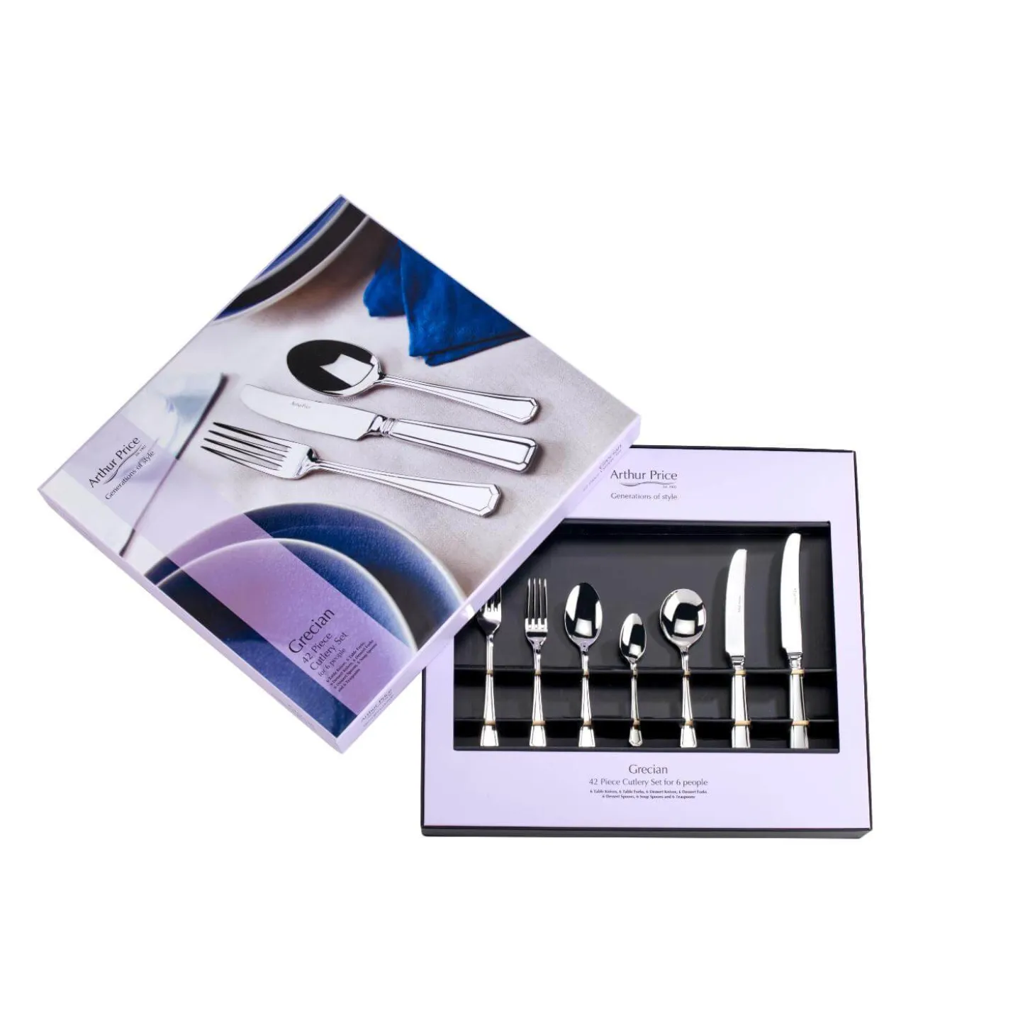Arthur Price Grecian Stainless Steel Cutlery Set - 42-Piece