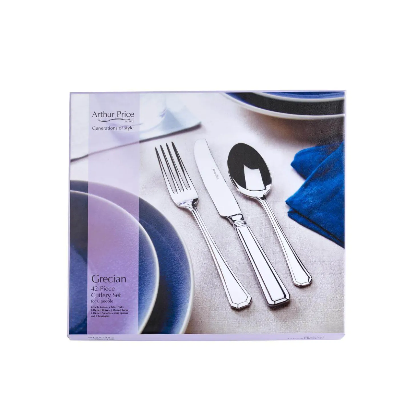 Arthur Price Grecian Stainless Steel Cutlery Set - 42-Piece