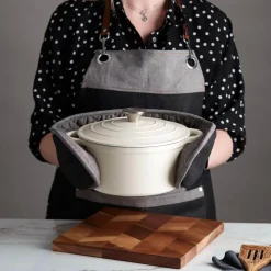 Barbary & Oak Denim Apron With Leather Detail