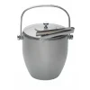 Barcraft Brushed Steel Ice Bucket With Lid & Tongs