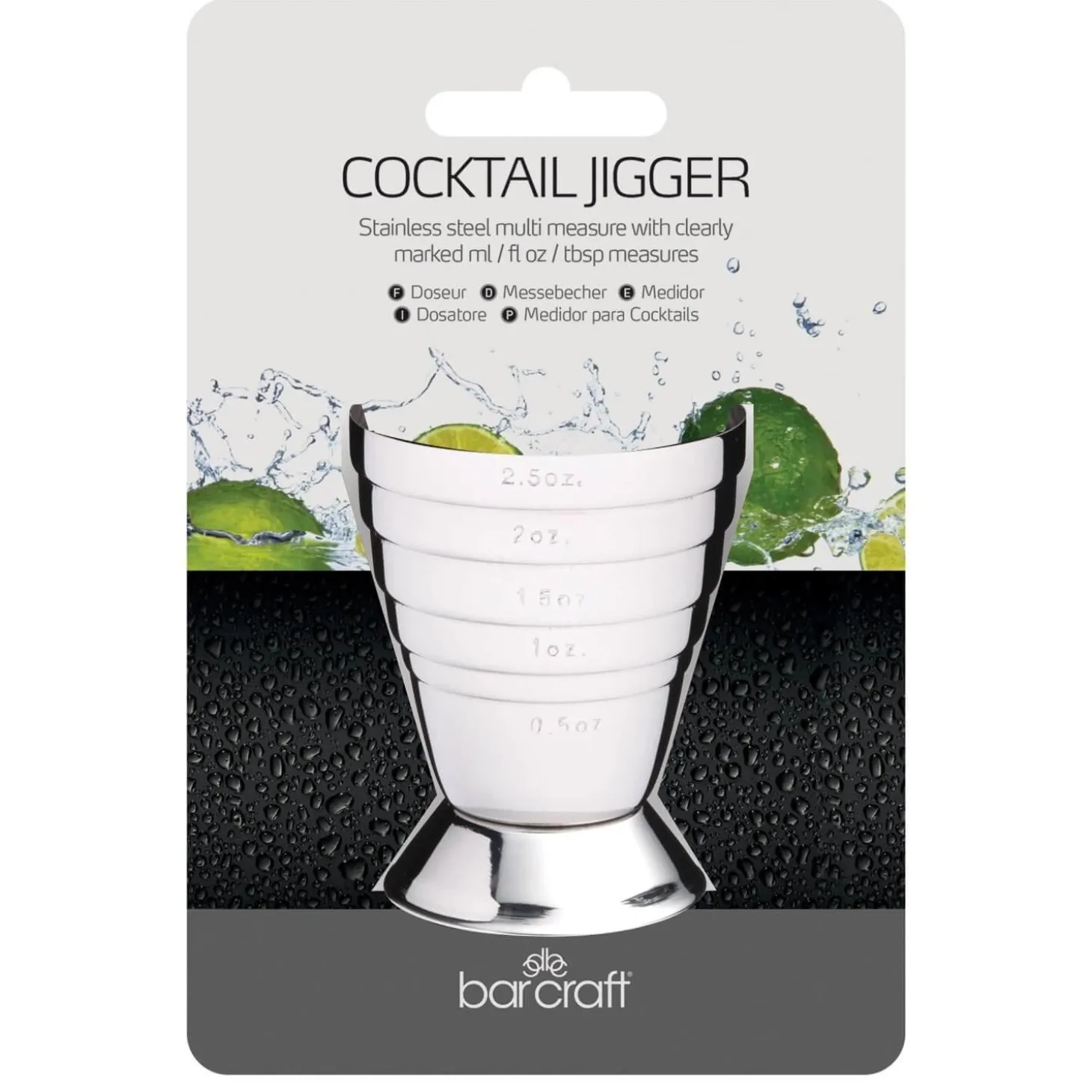BarCraft Deluxe Stainless Steel Jigger