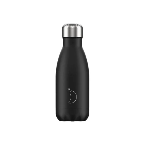 Chilly’s 260ml Monochrome Reusable Water Bottle - Black