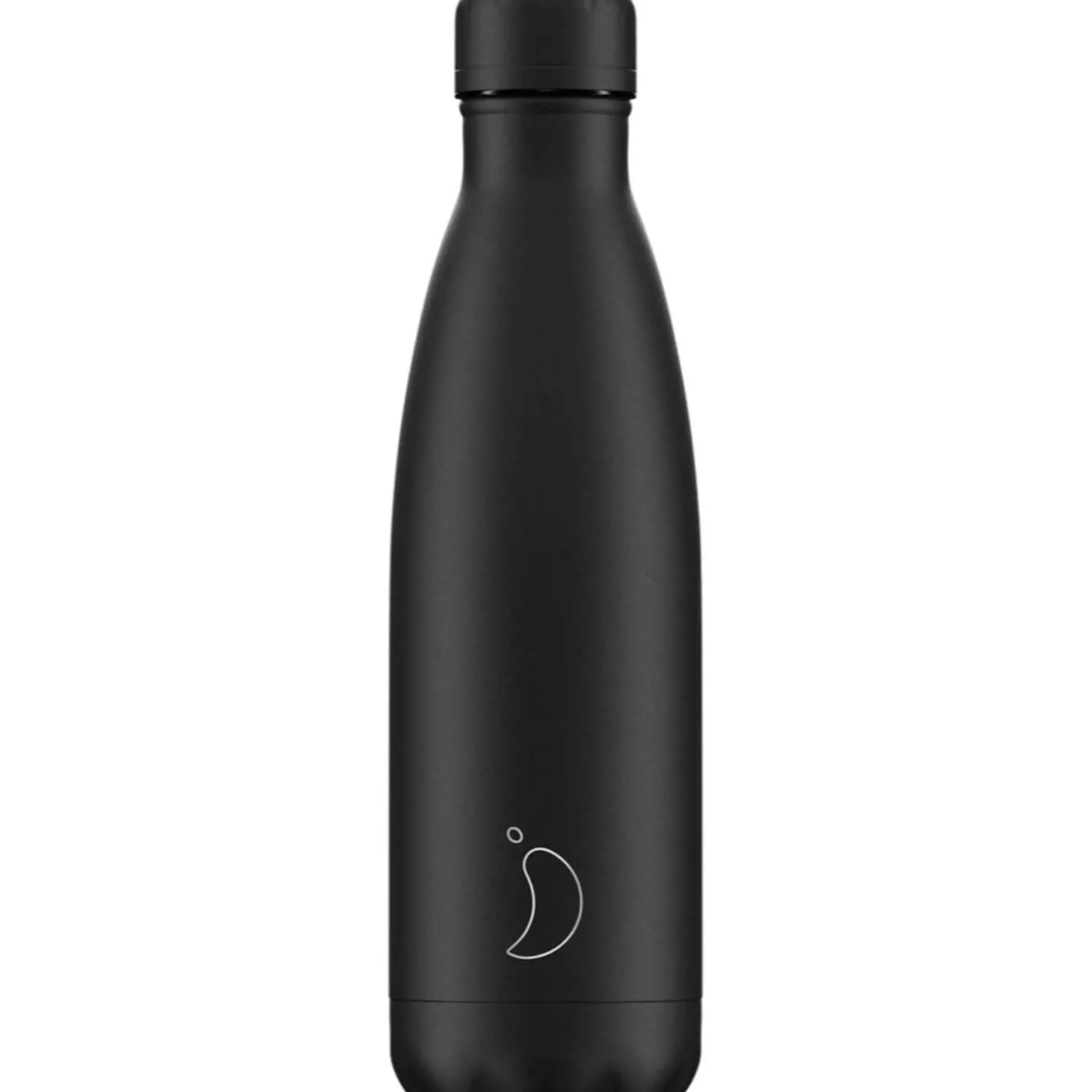 Chilly's 500ml Monochrome Reusable Water Bottle - All Black