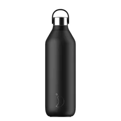 Chilly's Series 2 1 Litre Reusable Water Bottle & 50cl Coffee Cup Set - Abyss Black