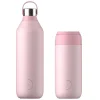 Chilly's Series 2 1 Litre Reusable Water Bottle & 50cl Coffee Cup Set - Blush Pink
