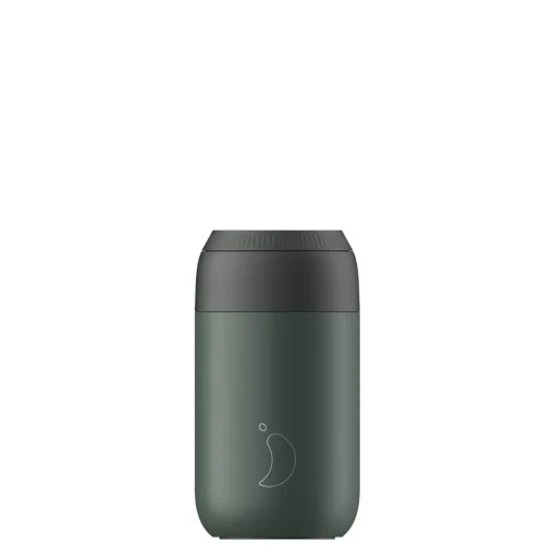 Chilly's Series 2 500ml Hydration Reusable Water Bottle & 34cl Coffee Cup Set - Pine Green