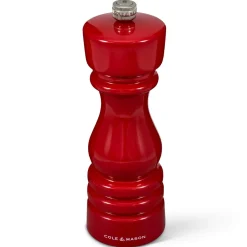 Cole & Mason London 18cm Beech Wood Salt Mill - Gloss Red