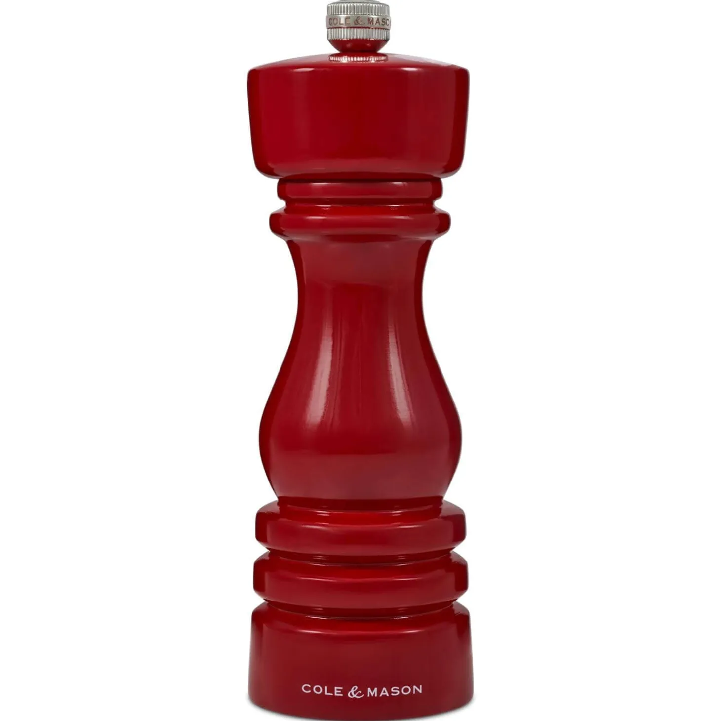 Cole & Mason London 18cm Beech Wood Pepper Mill - Gloss Red