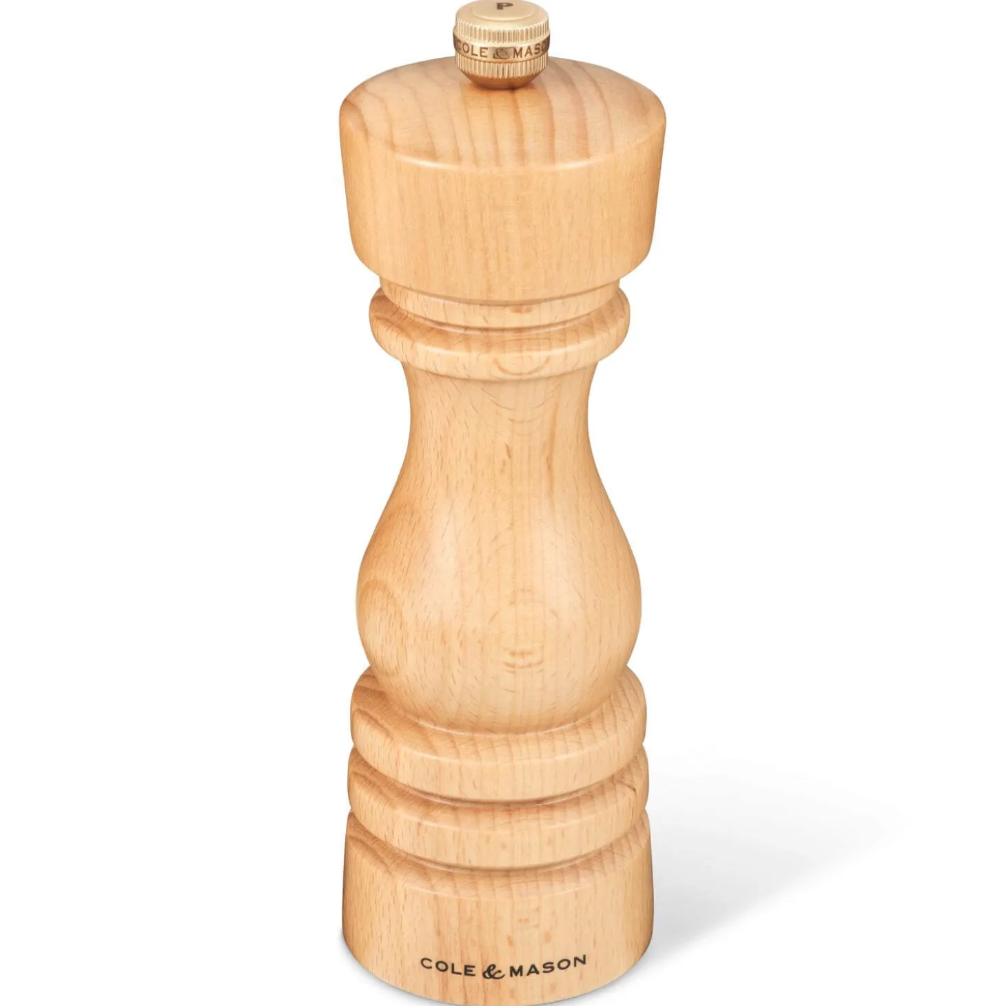 Cole & Mason London 18cm Beech Wood Pepper Mill - Natural Beech