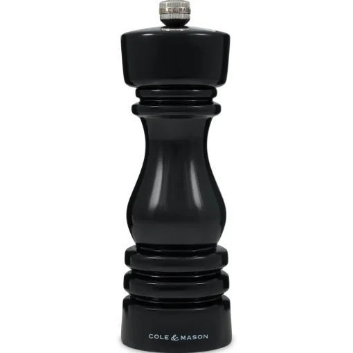 Cole & Mason London 18cm Beech Wood Salt Mill - Gloss Black