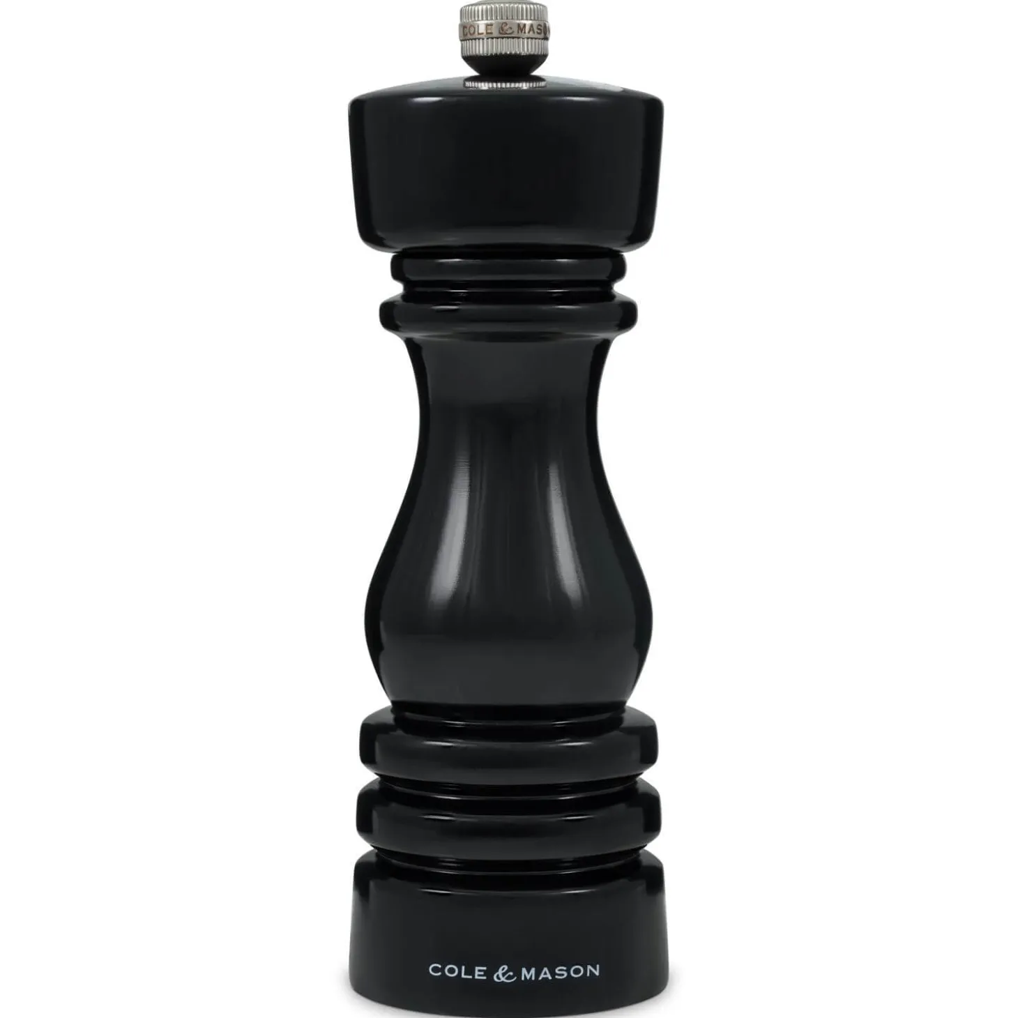 Cole & Mason London 18cm Beech Wood Salt Mill - Gloss Black