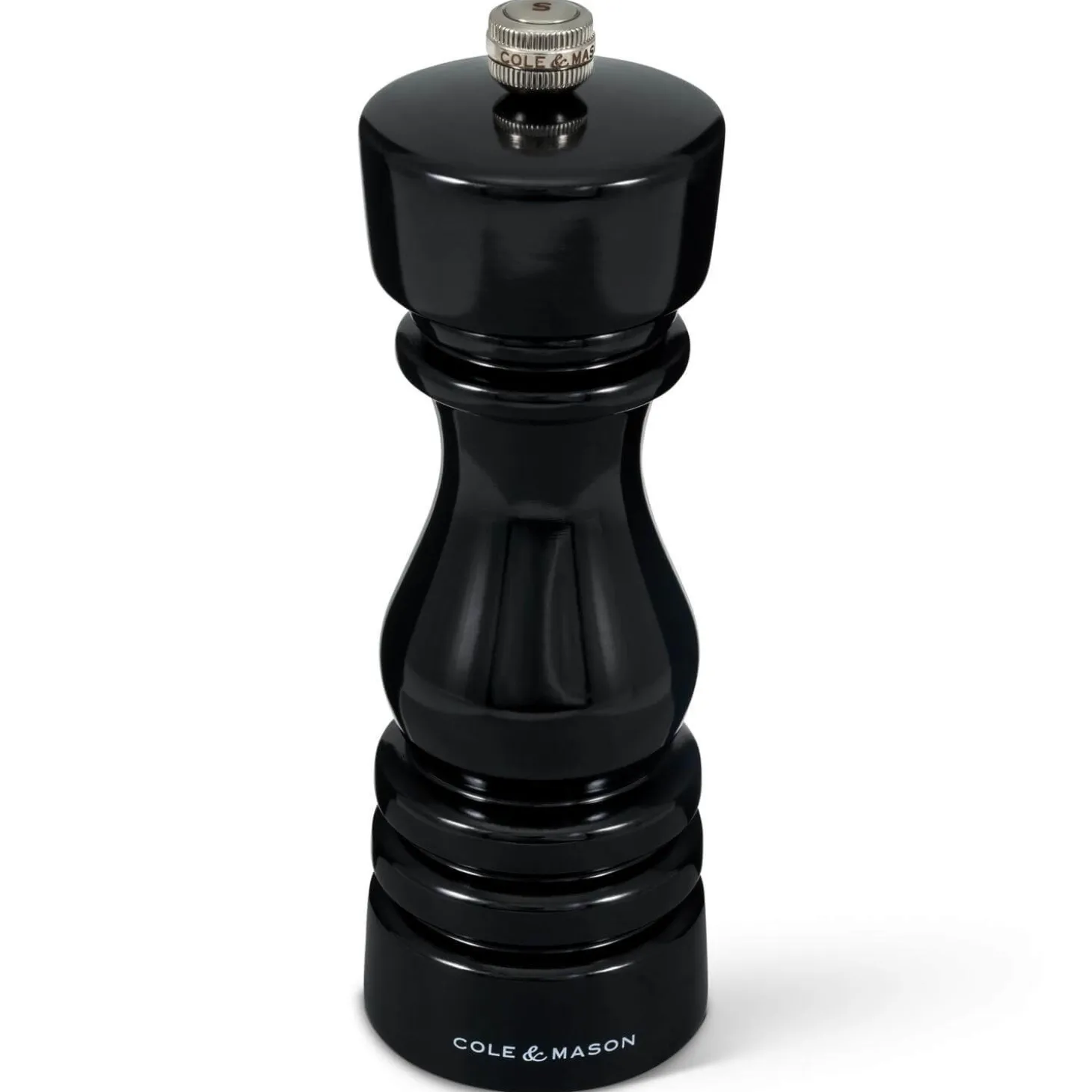 Cole & Mason London 18cm Beech Wood Salt Mill - Gloss Black