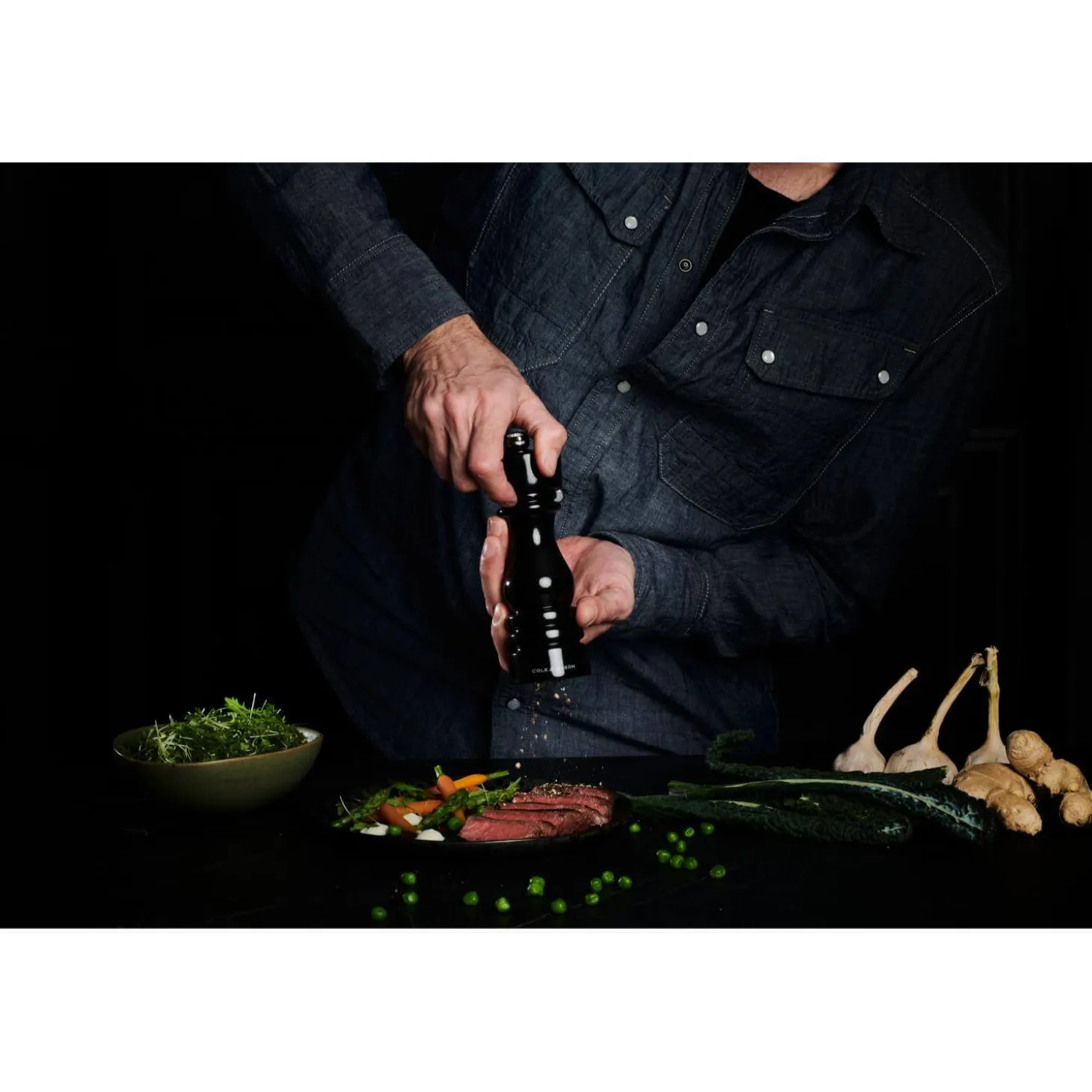 Cole & Mason London 18cm Beech Wood Salt Mill - Gloss Black