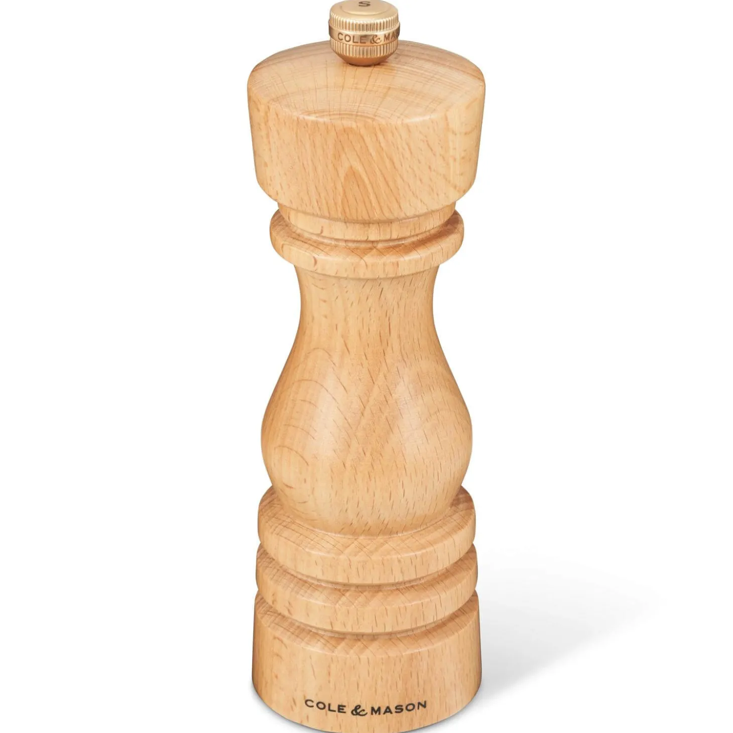 Cole & Mason London 18cm Beech Wood Salt Mill - Natural Beech