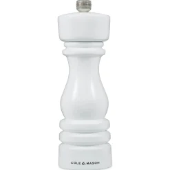 Cole & Mason London 18cm Beech Wood Salt Mill - Gloss White