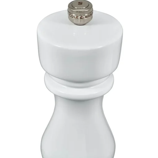 Cole & Mason London 18cm Beech Wood Salt Mill - Gloss White