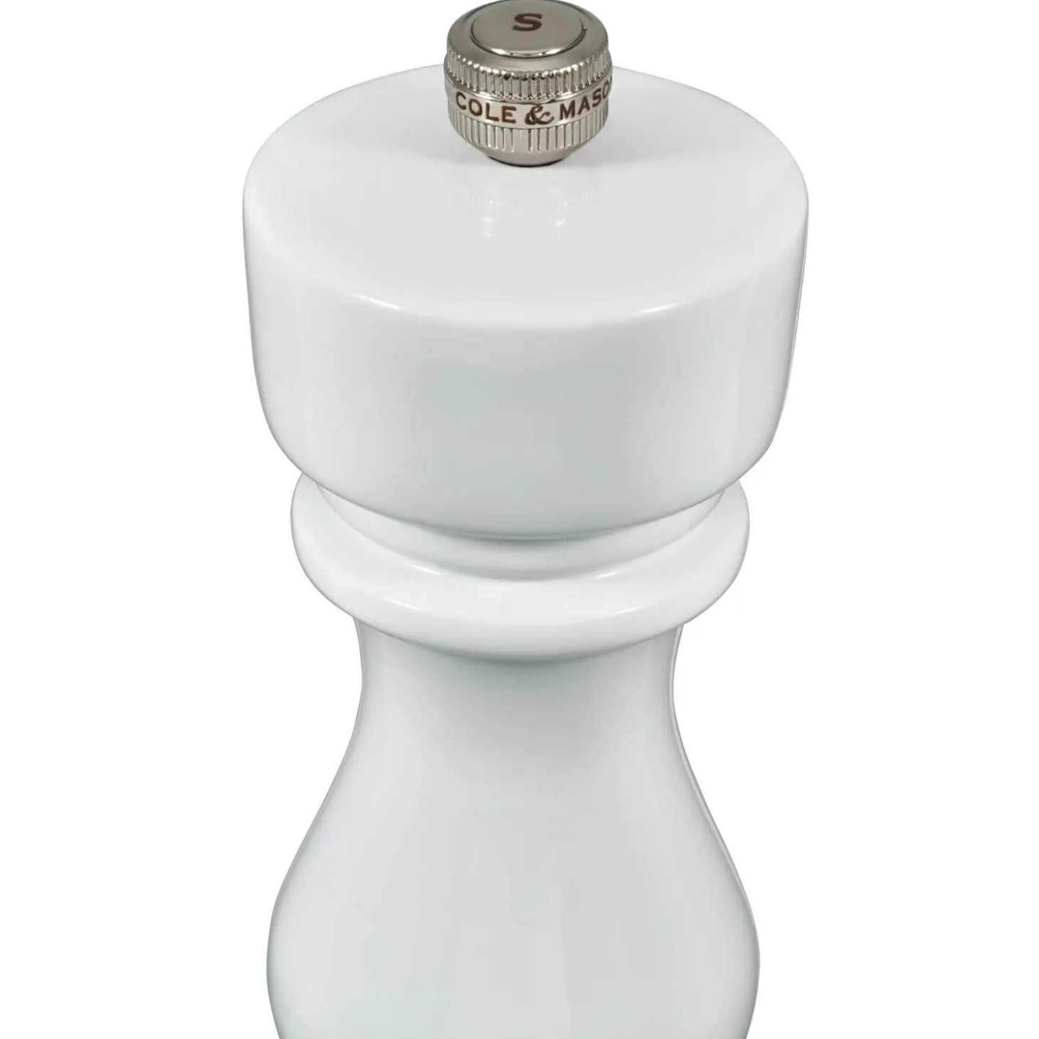 Cole & Mason London 18cm Beech Wood Salt Mill - Gloss White