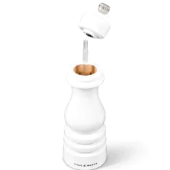 Cole & Mason London 18cm Beech Wood Salt Mill - Gloss White