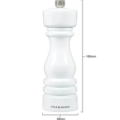 Cole & Mason London 18cm Beech Wood Salt Mill - Gloss White