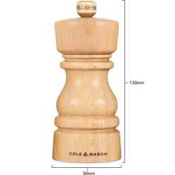 Cole & Mason London 13cm Beech Wood Pepper Mill - Natural Beech