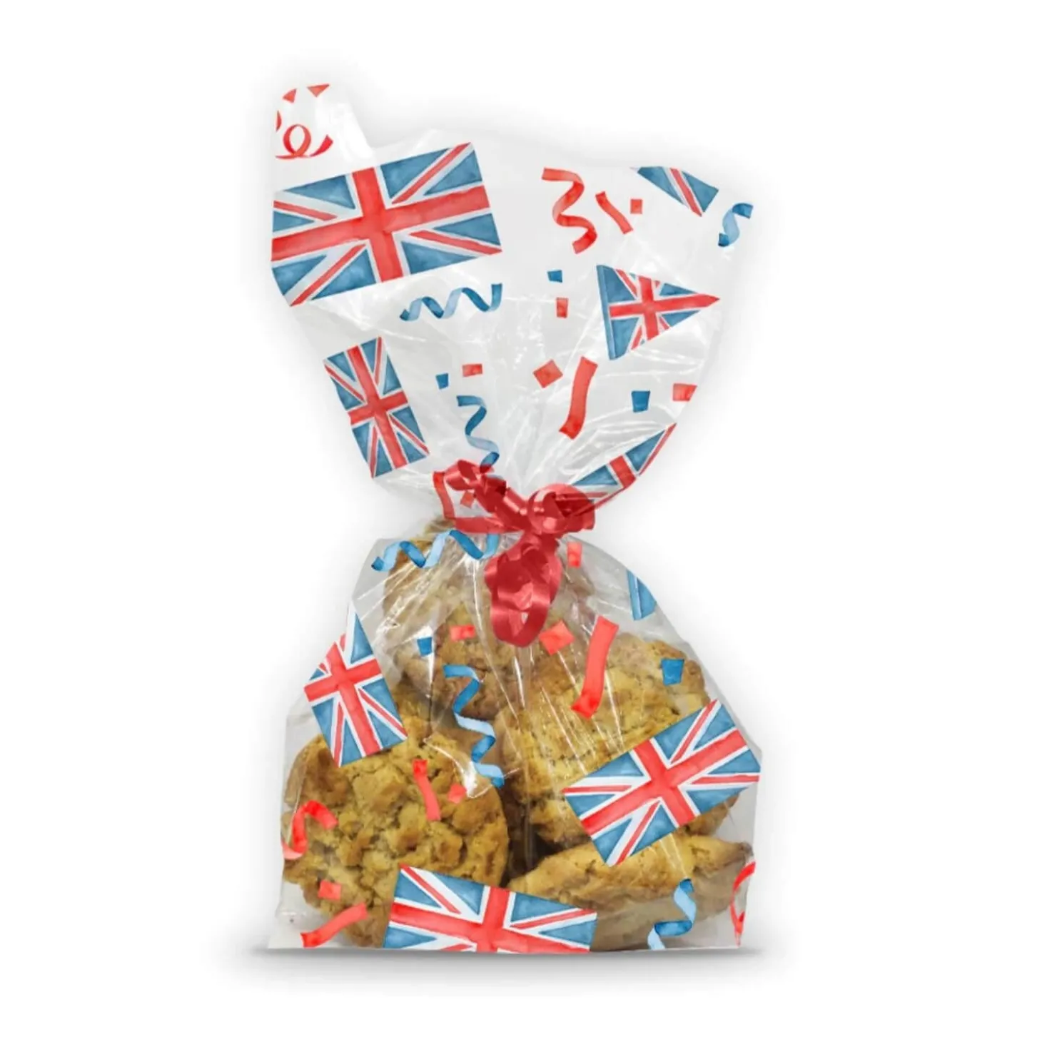 Creative Party 20 Pack Cello Bags With Twist Ties - Union Jack