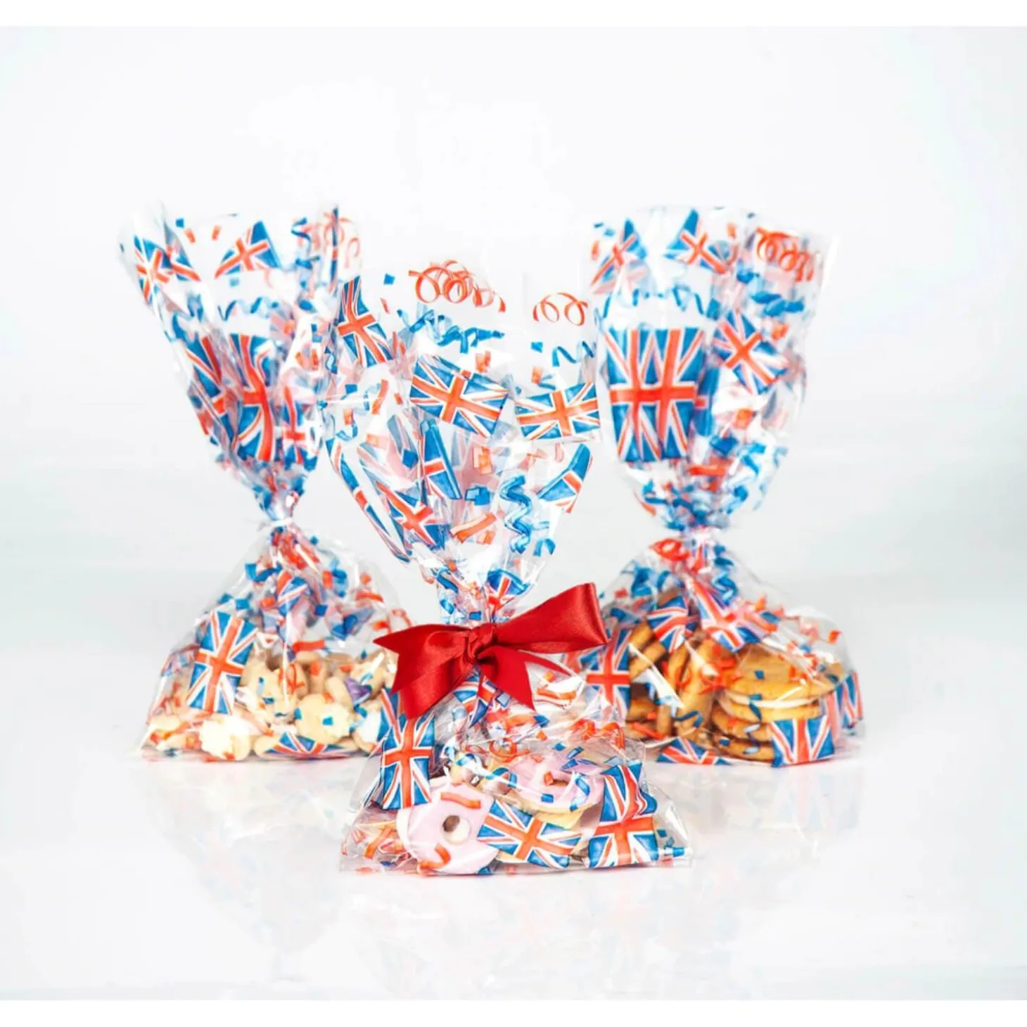 Creative Party 20 Pack Cello Bags With Twist Ties - Union Jack