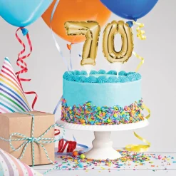 Creative Party No. 8 Self-Inflating Mini Balloon Cake Topper - Gold