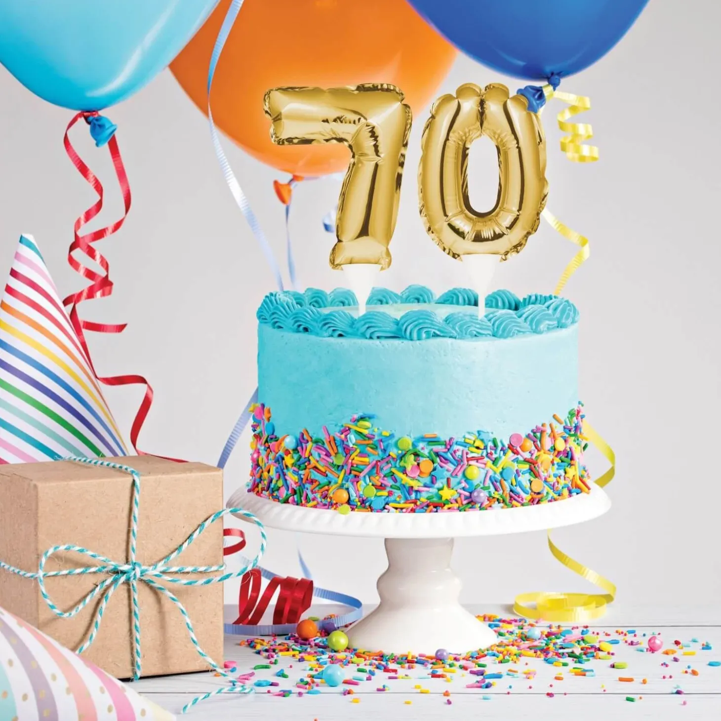 Creative Party No. 7 Self-Inflating Mini Balloon Cake Topper - Gold