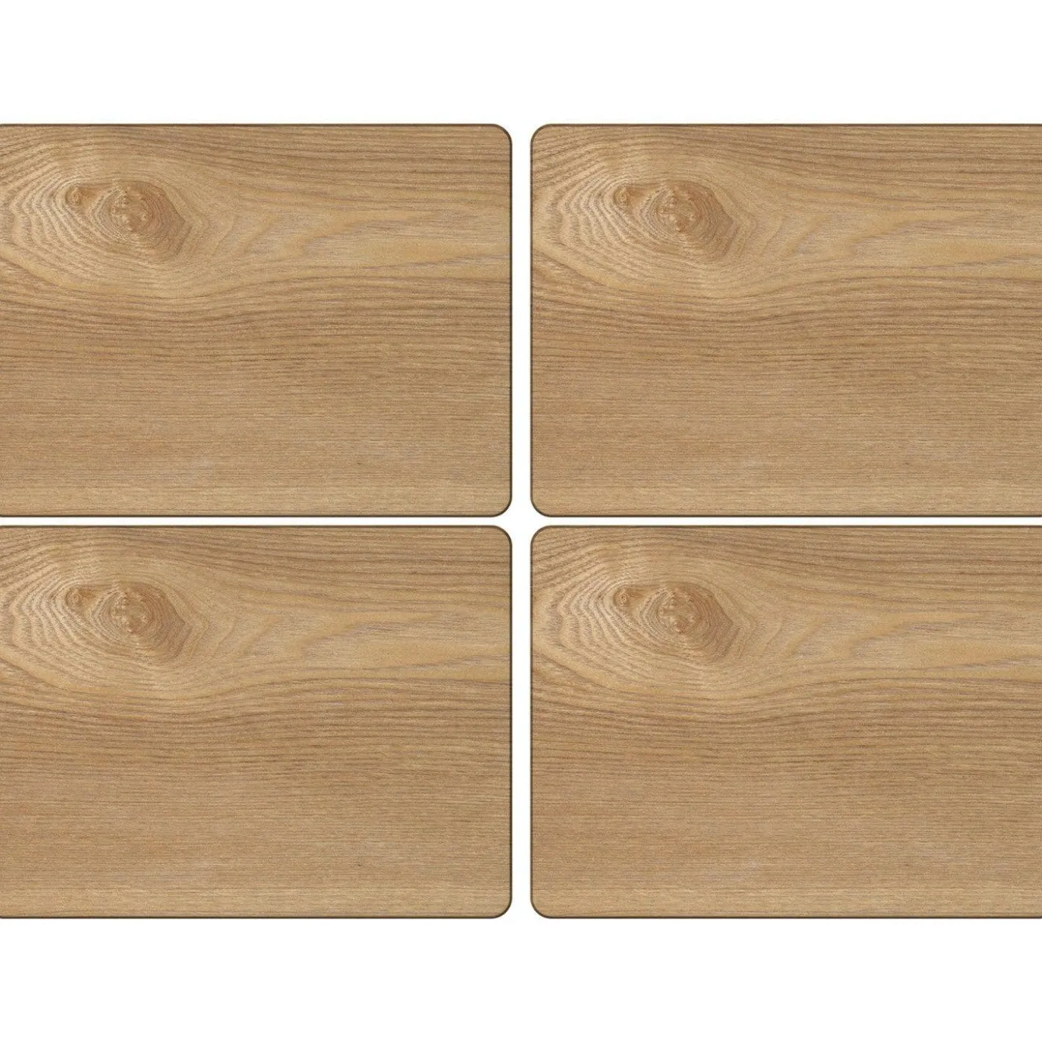 Creative Tops Naturals 4 Piece Rectangle Placemat Set - Oak Veneer