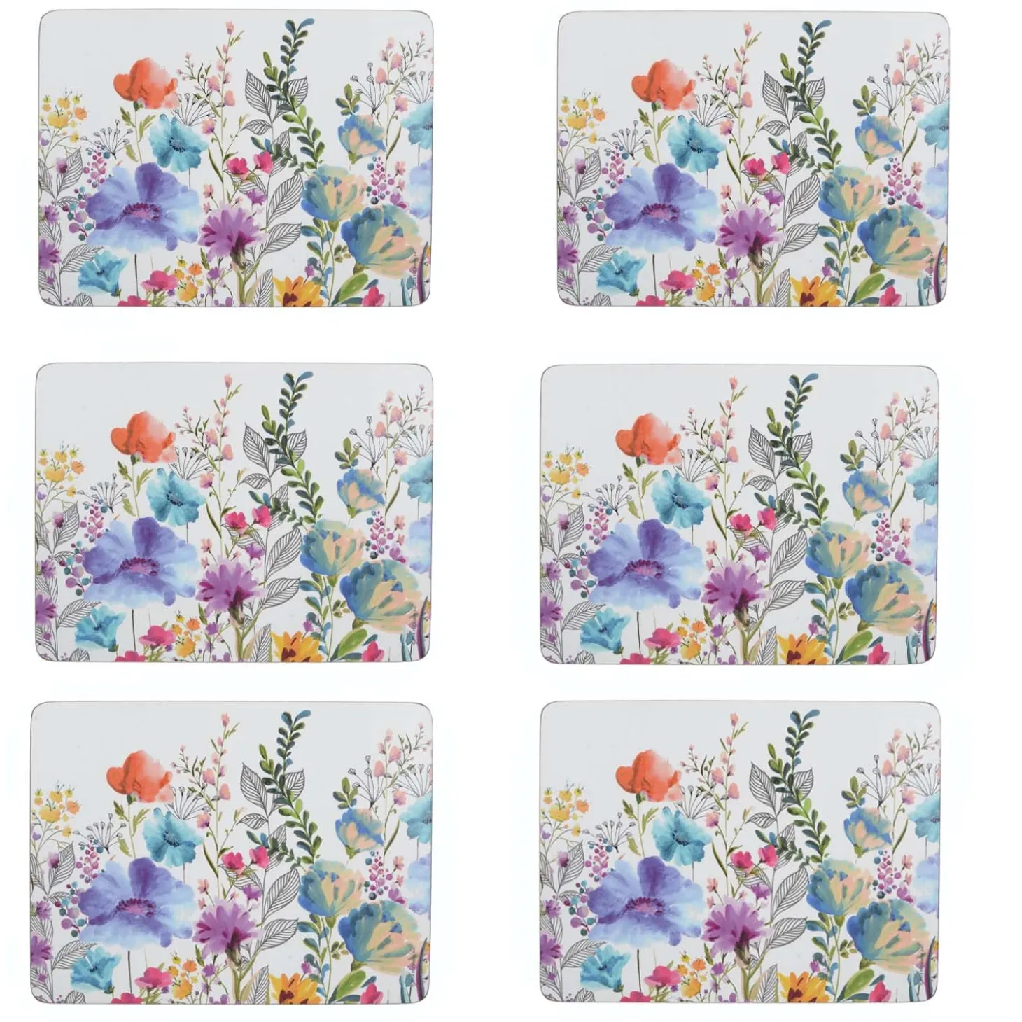 Creative Tops Set Of 6 Placemats - Meadow Floral