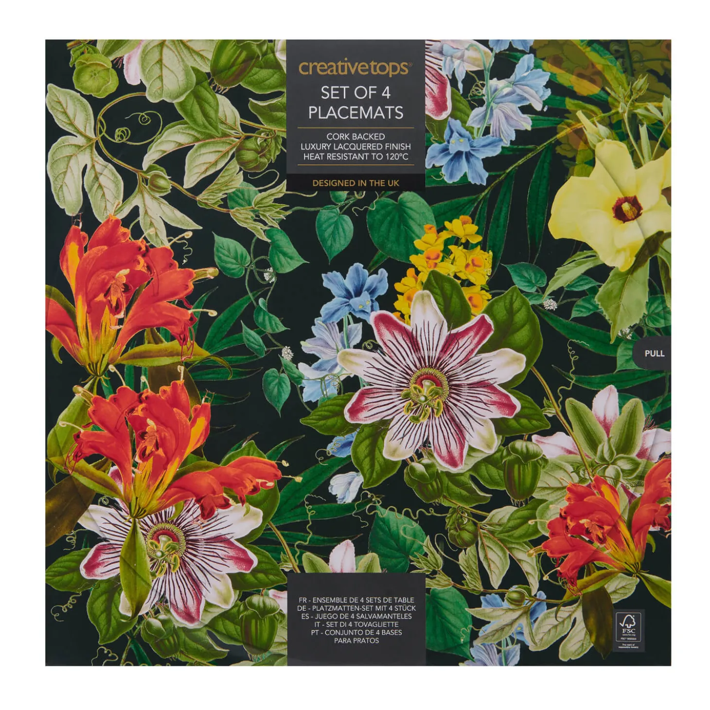 Creative Tops Set Of 4 Round Placemats - Floral