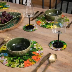 Creative Tops Set Of 4 Round Coasters - Floral
