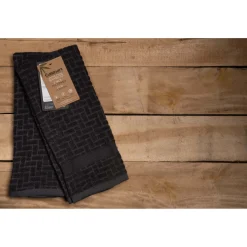 Cuisinart Pack of 2 Antimicrobial Professional Bamboo Sculpted Tea Towel - Charcoal