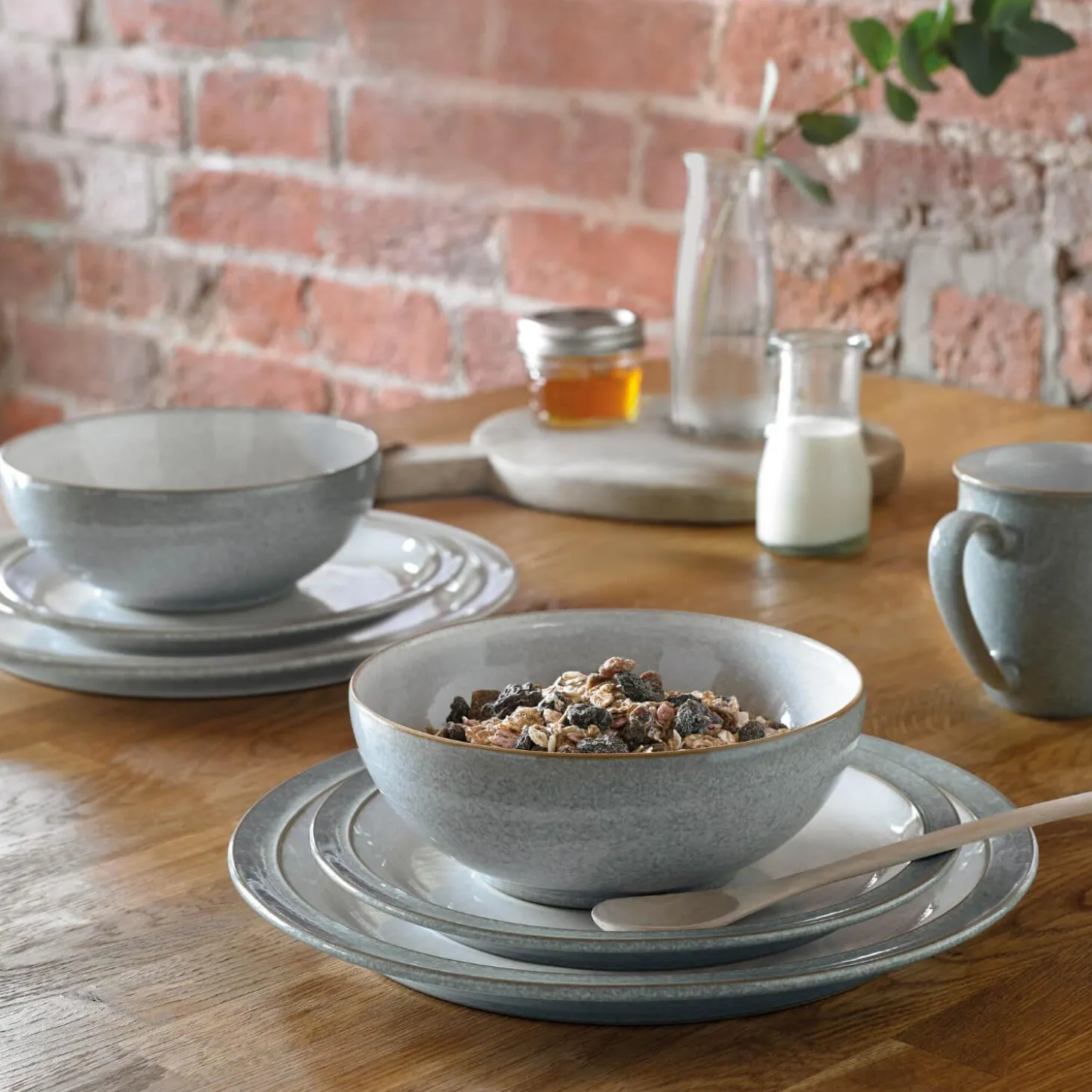 Denby Elements Light Grey Dinner Plate - 26.5cm