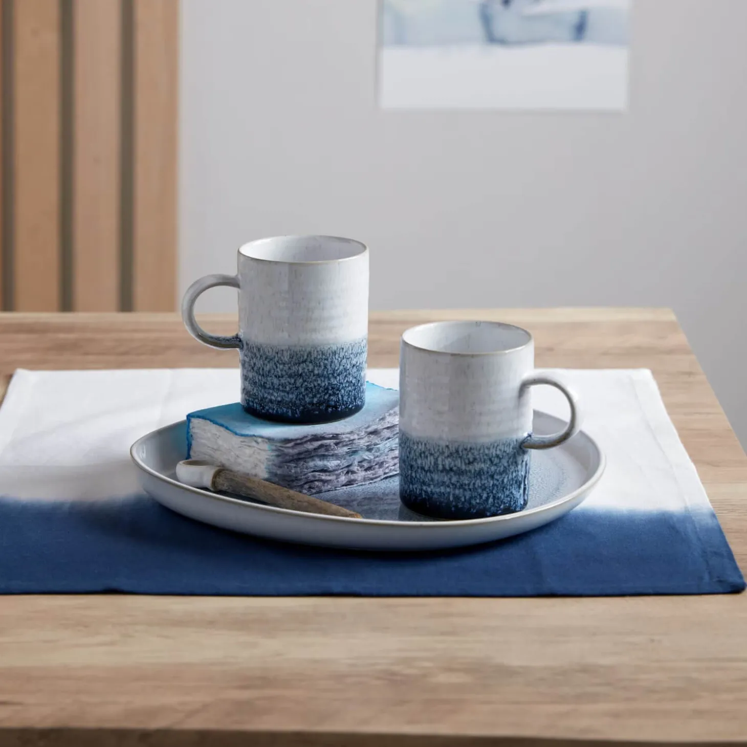 Denby Kiln 30cm Large Organic Platter - Blue