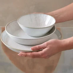 Denby Stoneware Kiln 12 Piece Dinnerware Set - Coral